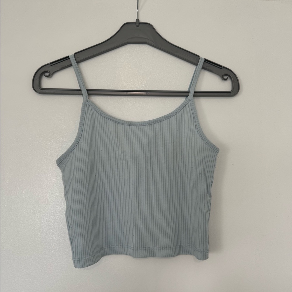 Women's Blue Ribbed Tank Top